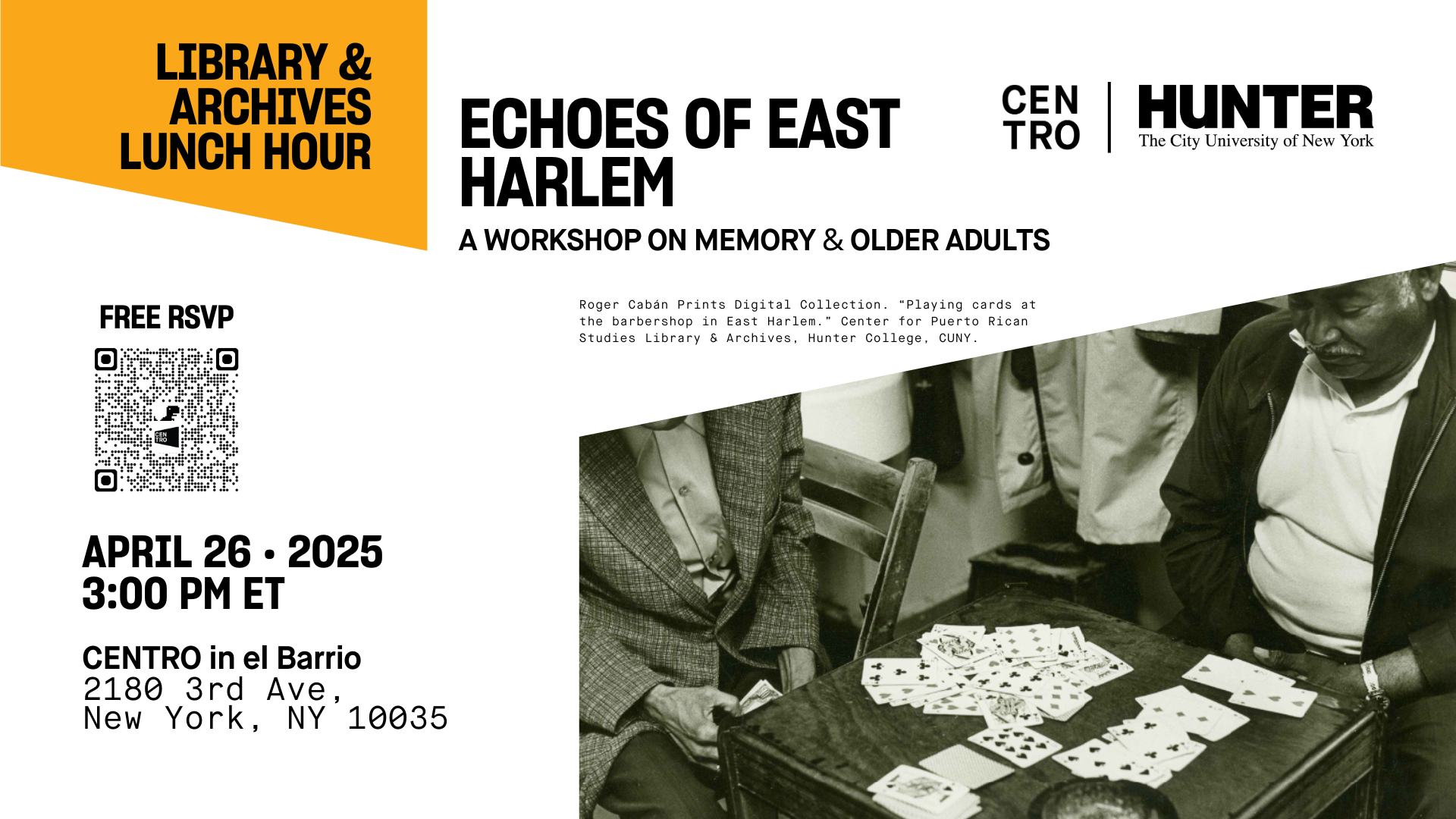 Echoes of East Harlem: A Workshop on Memory & Older Adults